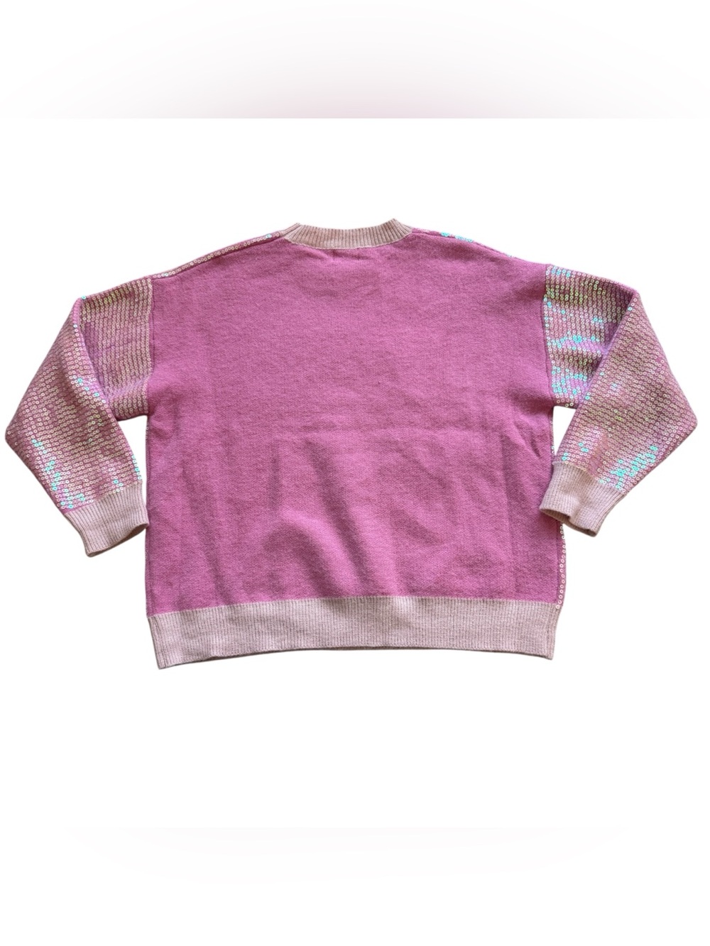 BIBI M Pink Santa Baby Sequin Sweater Christmas Holiday Glam Coquette Party Xmas - Picture 11 of 12